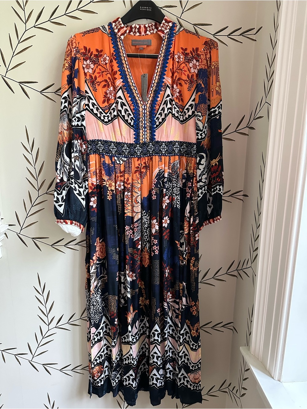 NEW Bhanuni by Jyoti maxi dress. Orange/Black floral. 6P. NWT - Picture 5 of 8